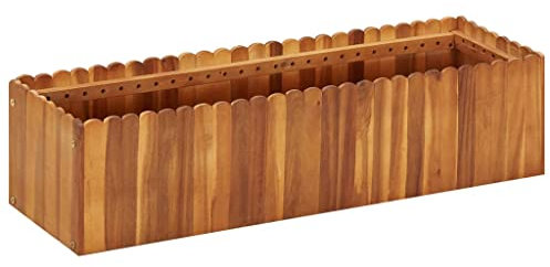 vidaXL Letto Rialzato da Giardino Fioriera Rustica Robusta Vaso Piante Fiori Portafiori 100x30x25 cm Colore Naturale Oliato Legno Massello di Acacia