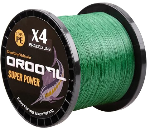 OROOTL Geflochtene Angelschnur 100M~1000M 4fach PE Geflochten Angeln Schnüre Braided Fishing Line(10LB-133LB) für das Salzwasser Süßwasser