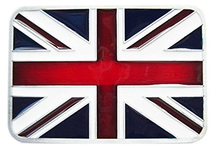 Boucle de ceinture Gürtelschnalle, Vintage-Stil Emaille, Union Jack-Flagge, UK-Flagge, Antikes gebürstetes Silber, EinheitsgröÃŸe