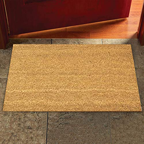 COMERCIAL CANDELA FELPUDOS Y ALFOMBRAS Felpudo para Puerta de Casa de Fibra de Coco Liso de 17 mm Antideslizante (45_x_80 CM)