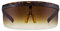 ASVP Shop Futuristic Oversize Shield Visor Sunglasses Flat Top Mirrored Mono Lens (Tortoise)