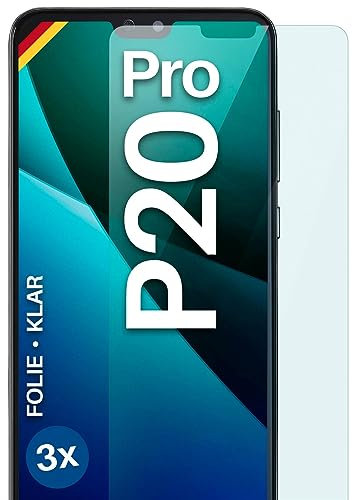 moex FlexProtect Schutzfolie für Huawei P20 Pro Displayschutz Folie Ultra-klar HD 0,2 mm kompatibel mit jeder Hülle, Anbringen ohne Blasen, Handyfolie Extra Kratzfest, 3 Stück