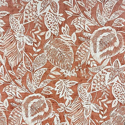 Mae Terracotta Wallpaper Floral Leaf Orange Cream Textured Vinyl
