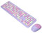 Dilwe Violett 2.4G Wireless Keyboard Mouse Combo für Retro Compact Wireless Mäuse und Tastaturen, für PC/Laptop