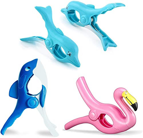 SCNWQ 6 Stück Strandtuch-Clips im modischen Stil für Strandstühle oder Pool-Zaun während Ihrer Kreuzfahrt- und Strandurlaub, um Ihr Tuch oder Handtuch vor dem Ausblasen zu schützen.