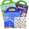 Surcotto Stickerbuch ab 1 2 3 4 5 Jahre, Wiederverwendbare Sticker Kinder(Ozean+Insekten+Weltraum), Sticker Buch für Mädchen und Jungen, Montessori, Sensory Play, für Unterwegs Auto Flugzeug Zug Reise