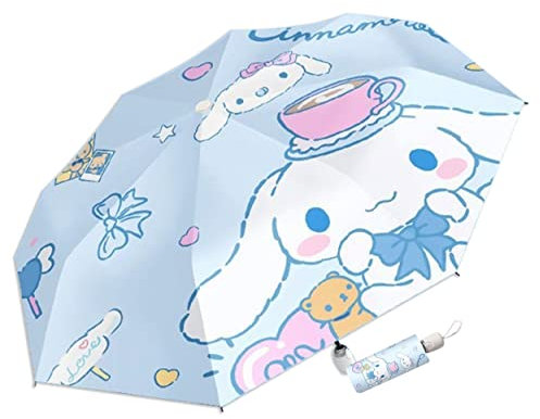 Roffatide Anime Cute Dog Umbrella 8 RIBS Umbrellas Auto Open Compact Folding Travel Umbrella Windproof Waterproof Anti-UV Protection Umbrella Light Umbrella