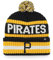 47 MLB Mütze für Erwachsene, offizielles Lizenzprodukt, Bering, Sport, Strickmütze mit Bommel, für kaltes Wetter, Pittsburgh Pirates - Schwarz, Einheitsgr��e