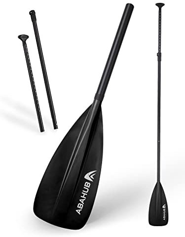 Abahub SUP Paddel Aluminium Einstellbares Stand Up Paddle für Paddleboard, Aluminiumlegierung PU-beschichtete Schaft 172-213cm Kunststoff Nylon Klinge Schwarz