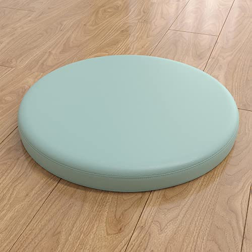 Trayosin Sitzkissen Rund Sitzkissen Stuhl Memory Foam aus Kunstleder Sitzkissen Boden Rund Sitzauflagen Dauerhaft rutschfest Gemütlich Sitzpolster für Tatami Garten Büro (Limonengrün,35cm)