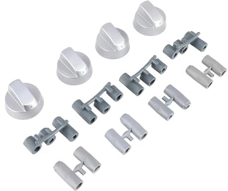 sparefixd for CDA Cooker Oven Silver Control Knob Knobs x 4