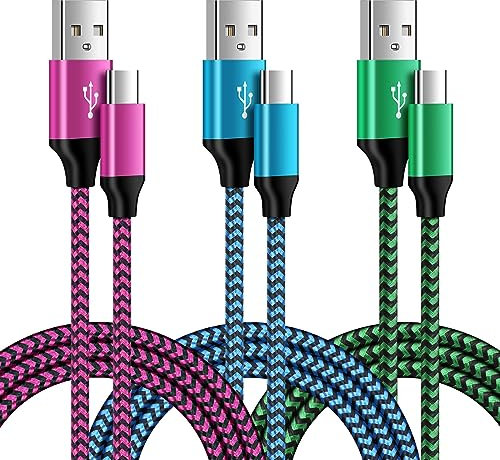 USB C Fast Charger Cable,[3Pack 3FT] Type C Samsung Charger Cable Fast Charge,USB C Phone Charger Cable Lead Fast Charging for Samsung Galaxy S24 S23 S21 S20 S10 S9 A15 A55 A14 A34 A53 A54,Huawei,PS5