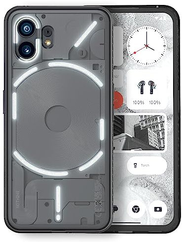 TUDIA Ultra Clear Fit kompatibel für Nothing Phone (2) Hülle, [LUCION] Schockdes TPU-Stoßfänger Anti-Gelb transparenter Hard-Back Ultra Schlank Griff Handyhülle - Schwarz