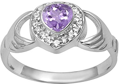 Multi Wählen Sie Ihren Edelstein Zierlich Claddagh 0,50 Ctw 925 Sterling Silber Damenring (55 (17.5), Peridot)