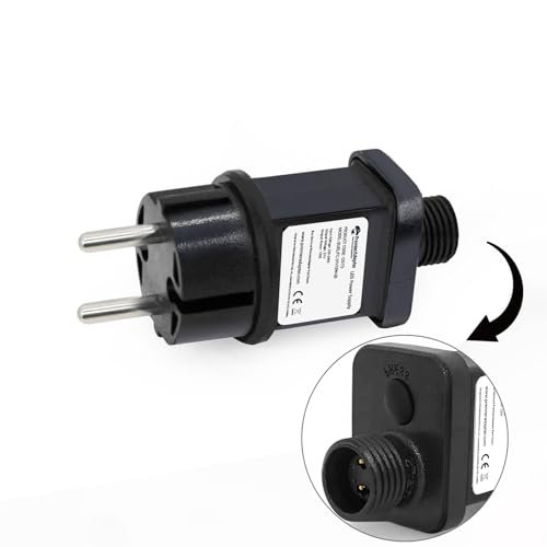 Transformateur LED CZJUTAI IP44 Alimentation pour éclairage de Noël avec prise - Prise européenne (Socle à vis - mode commuté - EL/FC31V15W)