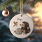 Weihnachtskugel Weihnachtsschmuck Keramik Baumanhänger Weihnachten personalisiert Namen Wunschname Igel mit Schneeigel Tiere Baumkugel wkp31 ilka parey wandtattoo-welt