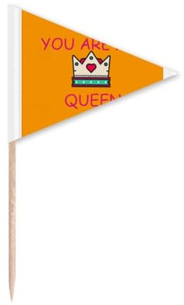 My Queen Royal Regina Majesty Toothpick Triangle Cupcake Toppers Flag