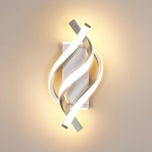 Comely Wandleuchte LED Innen, 22W 2500LM Moderne Wandlampe Innen Silber, Kreative Minimalistische Wandbeleuchtung LED für Wohnzimmer Korridor Treppen, Warmweiß 3000K