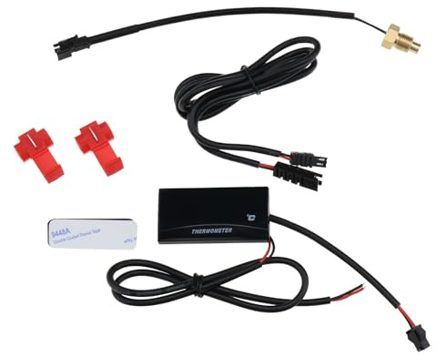 YINETTECH Ensemble de Compteur d'Affichage Numérique de Température d'Eau pour Moto - Thermomètre LCD pour Scooter de Course