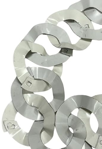 Regen-Kette zur Verschönerung von Abtropfflächen oder Drachen, dekorativ für Wasserablauf (große Kette aus weiß-grauem Aluminium)