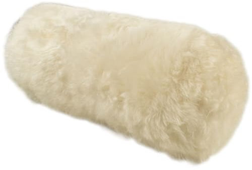 Kuhfelle Online & Nomad Lammfell Bolster Nackenrolle 50 x 20 cm Ø aus echtem Island Lammfell in Weiß, Schwarz, Braun & Grau (Creme Weiß)