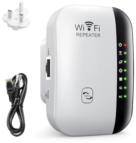 Il più recente WiFi Extender, WiFi Booster, WiFi Repeater - Copertura fino a 5.000 metri quadrati, supporto di 45 dispositivi, porta Ethernet, installazione rapida, amplificatore del segnale wireless