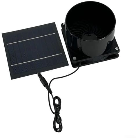 YUANGANG Solar Energy Exhaust Fan, Wall Mounted Extractor Fan Solar panel Ventilation Fans Low Noise for Chicken Coop Basement (Solar panel fan)