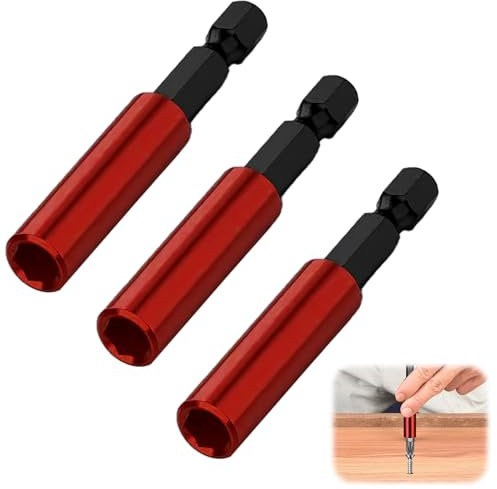 Impact Driver Bits, 3 Pack Impact Bit Holder Magnetic Bit Holder, 60mm Hexagonal Shank Impact Driver Bit Holder Magnetic Tool Holder Bit Holder for Impact Drivermagnetic Drill Bit Holders