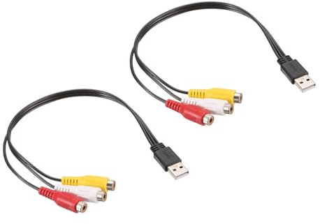 DMiotech 2PCS USB to RCA Cable, USB to 3 RCA Female Stereo Audio Video Cable Adapter for PC, TV, DVD, Speakers, Amplifiers