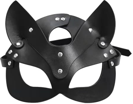 Gefomuofe Halloween KatzeMaske Damen Sexy Leder Maske Maskenball Augenmaske PU Leder Catwoman Maske Kopfmaske Bondage Fetisch SexSpielzeug Maske catwoman kostüm damen venezianische maske