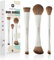 EIGSHOW Pinselset Makeup, 3 Stück Schminkpinsel Set, Makeup Pinsel Set mit Zwei Enden, Weiche Synthetischer Faser Kosmetikpinsel, Geeignet für Flüssige, Cremige & Pulverförmige Produkte, Beige