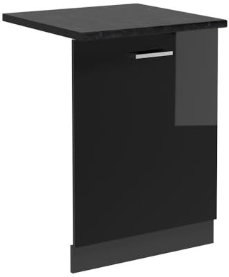 Vicco Panel Frontal del lavavajillas R-Line, Negro Brillo Intenso, 60 cm, ET Antracita