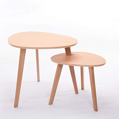 JYBNBBE Couchtisch-Set-Kombination, Satztische, drehbare Sofa- und Konsolentische, Telefontische, 3 Farben,Wood Color