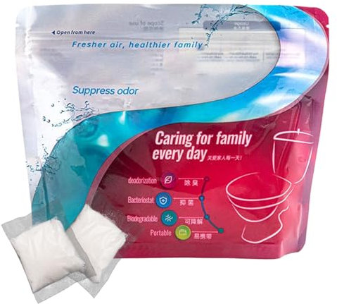 Toiletten Absorber Pulver - 30 Stück Camping Toiletten Pulver - Flüssigkeitsbinder & Geruchsneutralisator für Camping Bergsteigen Outdoor