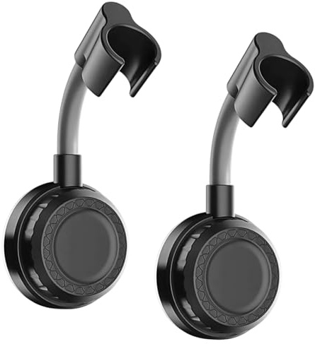 Lot de 2 supports de pommeau de douche sans perçage - Ventouse réglable - Convient pour une utilisation dans la salle de bain