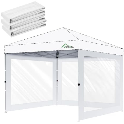 3 x 3 Meter Universal-Seitenwände für Pavillon (Weiß, 3x3m 3PCS)