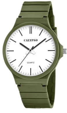 Calypso Kinderuhr Junge und Mädchen Analog aus Kautschuk Grün | Quarzuhr, Widerstandsfähiges Glas, Wasserdicht 5 ATM, K5879/2, Street Style