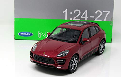 Unbekannt Porsche Macan Turbo, metallic-rot, Modellauto, Fertigmodell, Welly 1:24