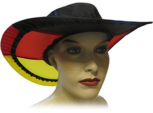 Kaltner Präsente Geschenkidee - 10 Stück Sonnenhut Hut Mütze Kappe aus Nylon faltbar in der Landesfarbe schwarz rot Gold Deustchland ideal für Fasching Outdoor Sonnenschutz Regenschutz