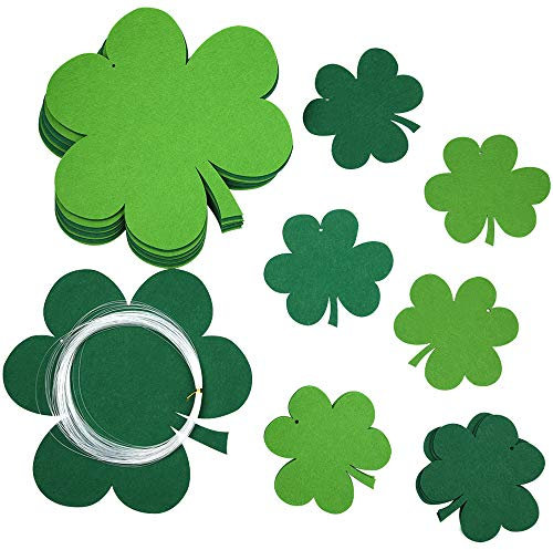 KUUQA 20 Stück St.Patrick's Day Rasen Dekorationen Baum Hängend Kleeblatt Dekoration, Grünes Hängen Shamrocks Party Vorräte