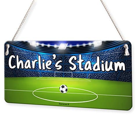 Beenanas Football Stadium Personalised Childs Bedroom Door Sign Name Plaque