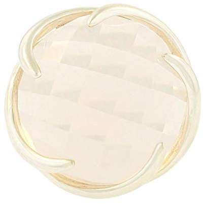 Jollys Jewellers 925 Silver Rose Quartz Twisted Solitaire Ring (Size J 1/2) 22mm Diameter