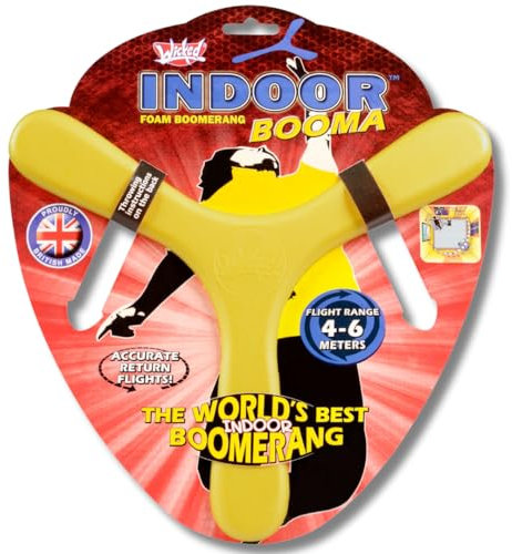 Wicked WKIND-Y Indoor Booma Yellow | Der weltweit Beste zurückkehrende Sport-Bumerang | Hergestellt aus weichem und sicherem Memorang-Schaum, garantierter Rückflug, gelb, Large