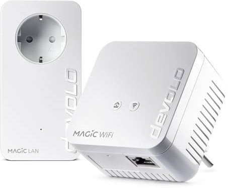 devolo Magic 1 WiFi mini: Kit de démarrage Powerline compact pour une connexion Wi-Fi fiable via une ligne électrique à travers les murs et les plafonds, maillage, technologie G.hn, Wi-Fi invité