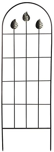 RUDDINGS WOOD Black Metal Garden Trellis Curved Top Leaf Climbing Flower Support Frame Panel