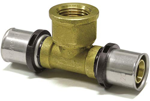 PROTECH 1 Stück Press-T-Stück mit Innengewinde 26 x 3-1/2 - 26 x 3 DVGW TH Fitting Pressfitting Kontur DVGW Zulassung T Stück | Pipetec