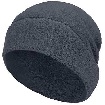 Arcweg Wintermütze Herren Sport Radmütze Damen Elastisch Beanie Thermo Laufmütze Winter Mütze Kopfbedeckung Skimütze Fleece Cap für Laufen Skifahren Radfahren Snowboarden Grau