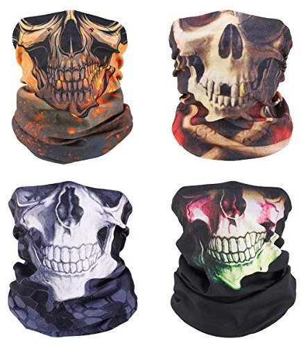 MoKo Sport-Stirnband [4 Stück], Halstuch, Gesicht, Herren, Damen, Sonnenschutz, Nackenschutz, Gesichtsschutz, Staubschutz, multifunktional, winddicht, für Sport, Wandern, Motorrad, Radfahren, Ski,