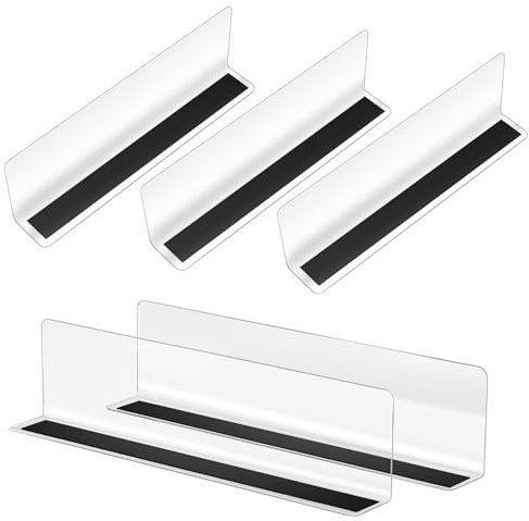iplusmile 5 Stück Klare Regalteiler Schränke Separator Warentrenner Magnetische Schallwand für Schlafzimmer Küche Büro Supermarkt Schindeln Organisation