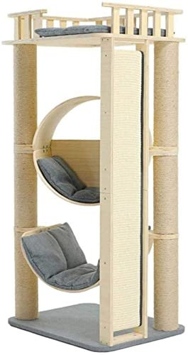 YXSH Katzenklettergerüst Katzenstreu Kratzbaum EIN Sommer Holzhaus Villa Sisal Katzenkratzbaum Katzenkratzbrett Kleiner Massivholz Katzenständer
